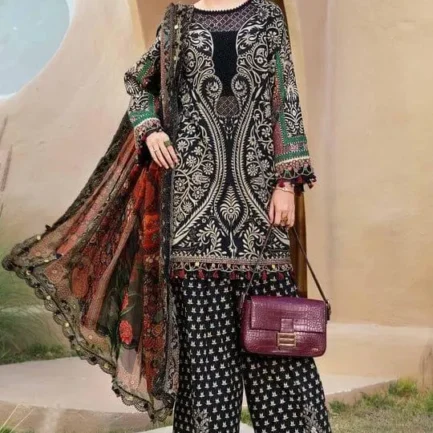 3 Pcs Women's Unstitched Printed Suit