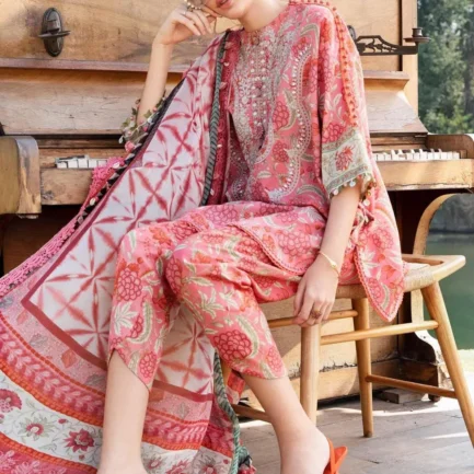 3 Pcs Women's Unstitched Printed Suit