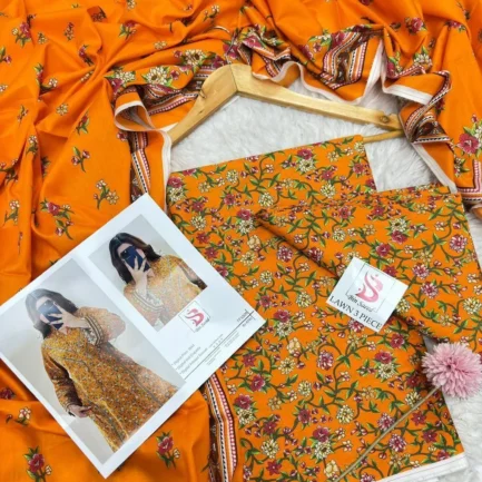 3 Pcs Women's Unstitched Printed Suit