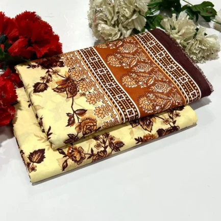 2 Pcs Women's Unstitched Printed Suit