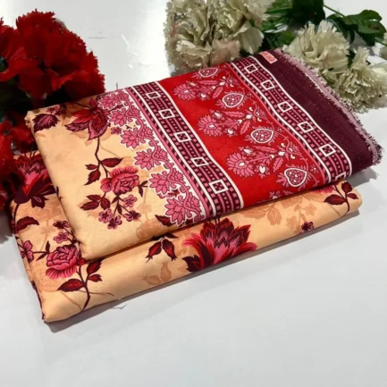 2 Pcs Women's Unstitched Printed Suit