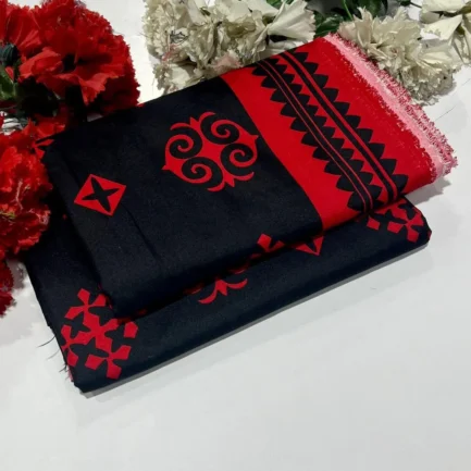 2 Pcs Women's Unstitched Printed Suit