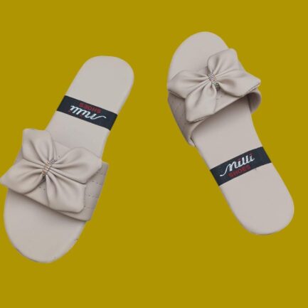Ivory Bow Women's Semi-Formal PU Slides