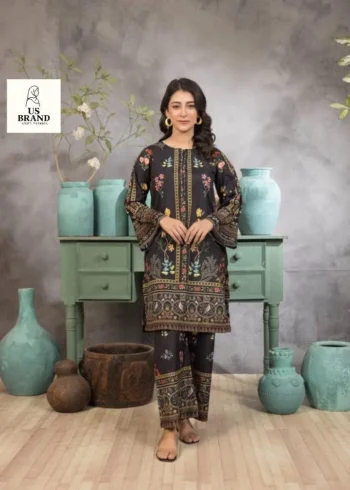 Black Printed Swiss Lawn Co-ord Set for Women – Markaz